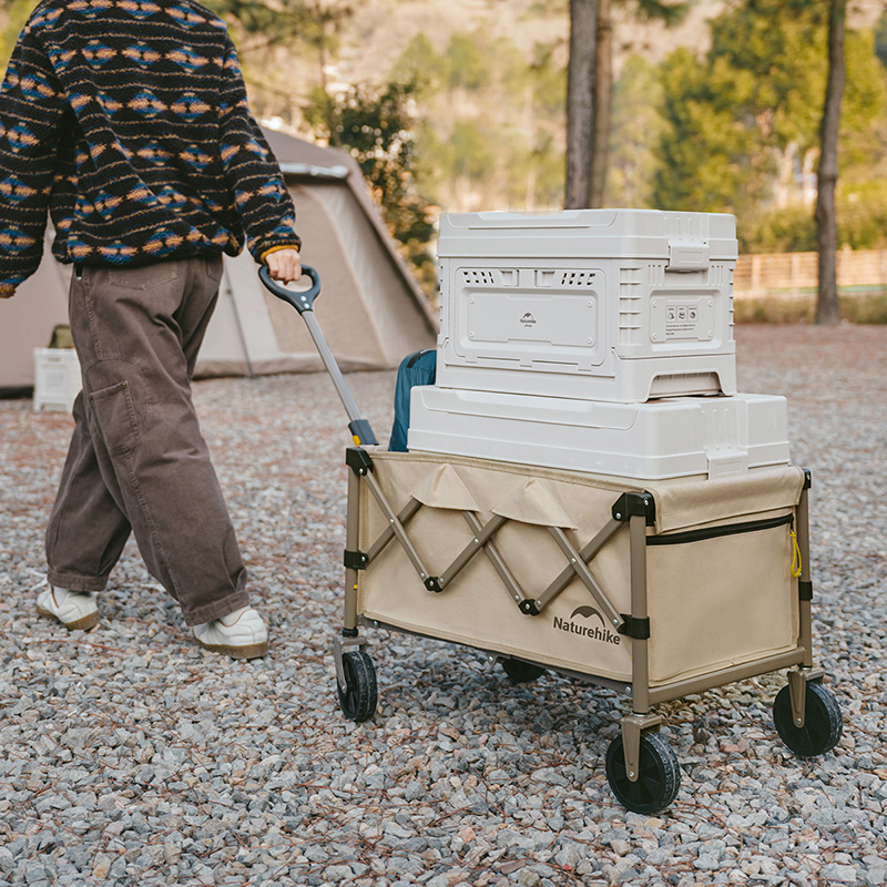 Naturehike skladací prepravný vozík na kolieskach Smart 6 kg - krémový